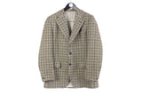 Vintage Aquascutum Blazer Large classic London wool jacket made in England two button plaid pattern