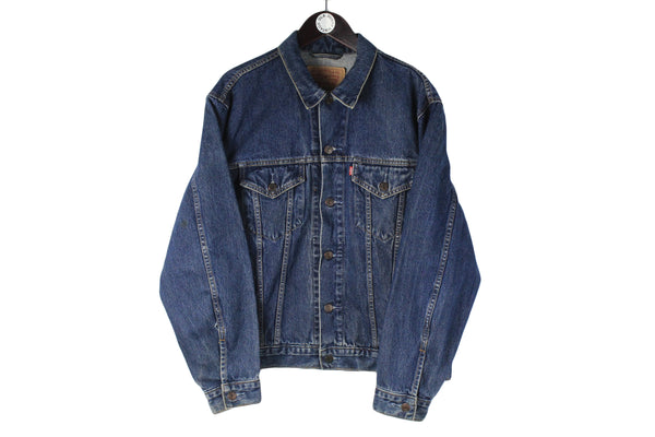 Vintage Levi's Denim Jacket XLarge blue navy 90s USA style jean jacket