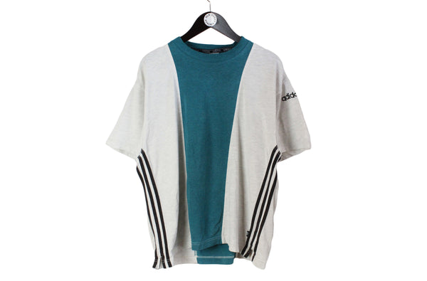 Vintage Adidas T-Shirt Medium size men's multicolor 3 strips brand retro rare summer tee authentic athletic top Germany brand cotton short sleeve