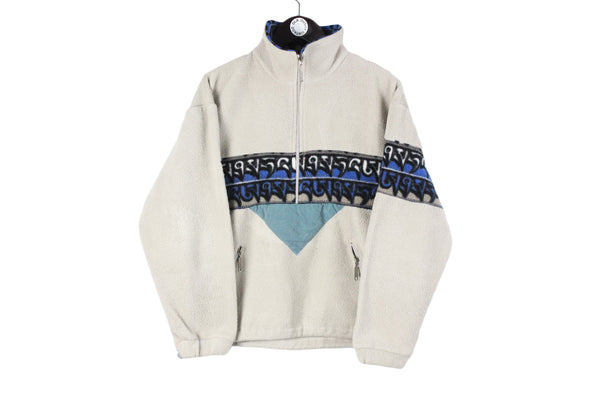 Vintage Salewa Fleece Women's Medium / Large size men's warm half zip sweatshirt winter wear retro 90's style sport athletic authentic pullover rare 80's clothing abstract pattern long sleeve street style outdoor