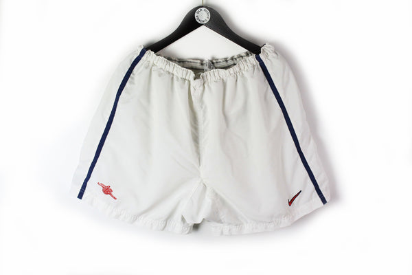 Vintage Nike Arsenal FC Shorts XLarge London Gunners white football