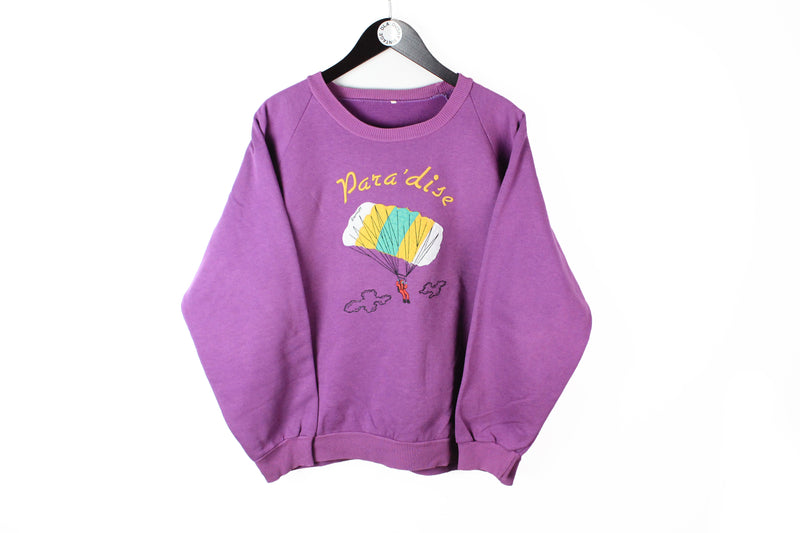 Vintage Zermatt Matterhorn Para'dise Sweatshirt Small / Medium purple 90's sport style crewneck jumper