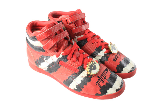Melody Ehsani x Reebok Sneakers Women's 9 red you are beautiful high top shoes authentic abstract crazy pattern shoes