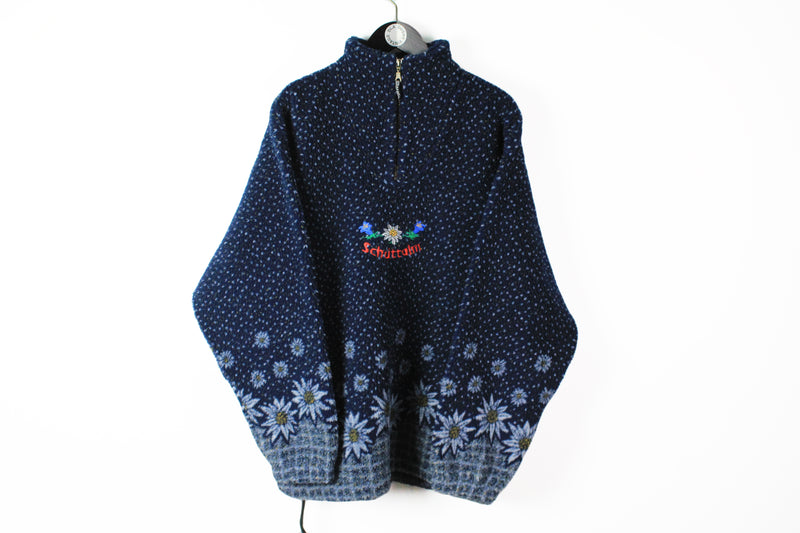 Vintage Fleece 1/4 Zip XLarge / XXLarge made in Austria sweater Alps Schuttalm jumper