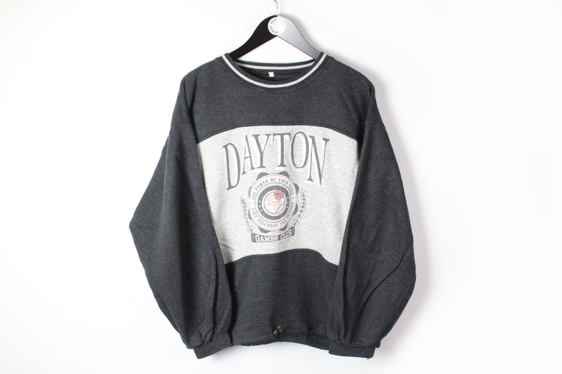 Vintage Dayton Sweatshirt Medium black white big logo 90s sport jumper