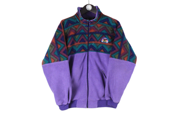 Vintage Salewa Fleece Small size men's unisex oversize warm sweatshirt full zip purple ski sport wear long sleeve outdoor clothing 90's rare retro jumper extreme athletic snowboard