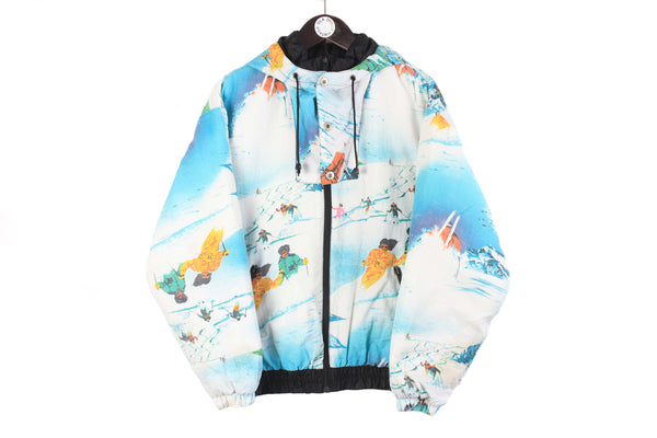 Vintage Ski Jacket Women's Medium / Large multicolor 90s retro 80s extreme Alps Switzerland jacket