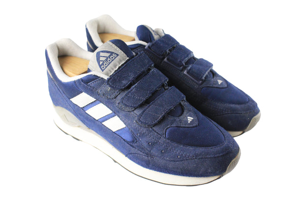 Vintage Adidas Velcro Sneakers US 7 navy blue 90s retro  casual trainers sport style 90s athletic shoes