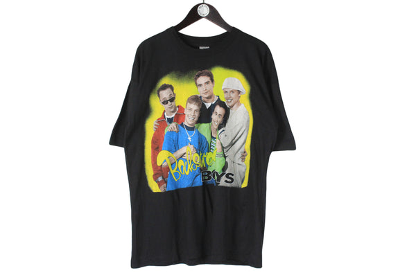 Vintage Backstreet Boys T-Shirt XLarge black big logo boys band pop music 90s legendary cotton tee black
