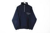 Vintage Gant Fleece 1/4 Zip Large navy blue USA style 90's winter heavy ski sweater