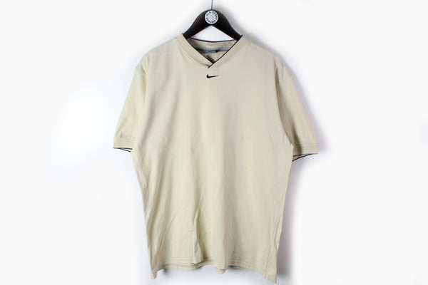 Vintage Nike T-Shirt XLarge small swoosh logo 90s sport cotton shirt