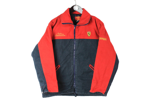 Vintage Ferrari Jacket XSmall / Small size men's full zip red black wear race clothing racing clothing Michael Schumacher 90's work wear