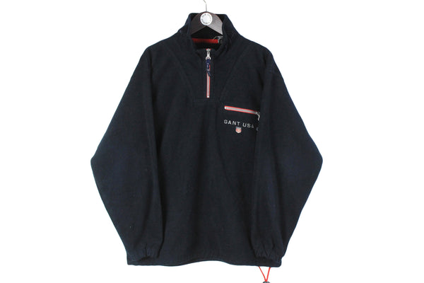 Vintage Gant Fleece Large / XLarge size men's unisex oversize warm 1/4 zip sweatshirt classic ski sport wear long sleeve outdoor clothing 90's rare retro jumper extreme athletic snowboard