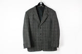 Vintage Harris Tweed Blazer XLarge 3 button plaid classic gray jacket