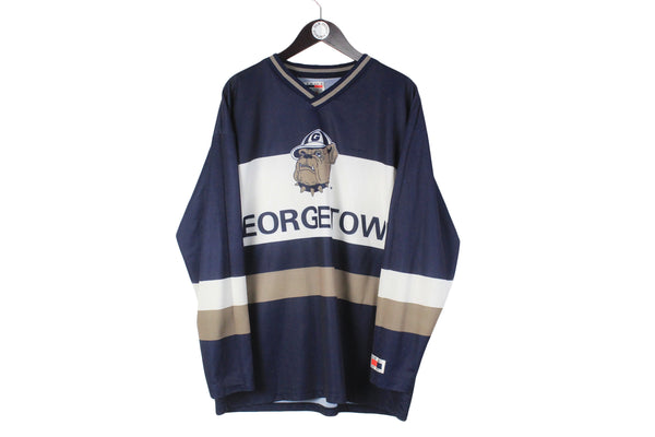 Vintage Georgetown Sweatshirt Large size men's sweat big logo 90's style sport athletic authentic long sleeve USA college rare retro 80's outfit