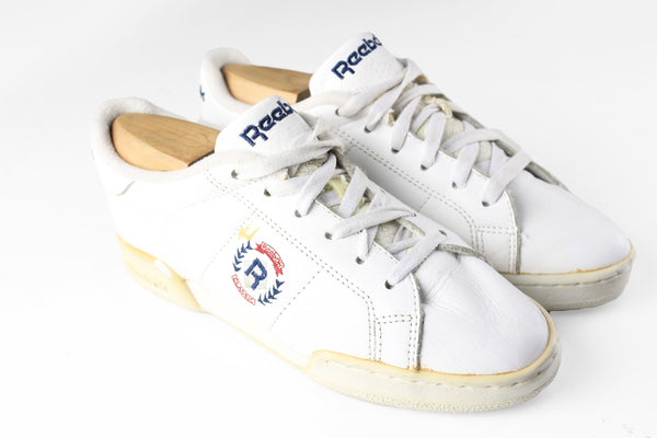 Vintage Reebok Sneakers Women's US 6 white big logo 90s retro tennis classic sport style trainers shoes