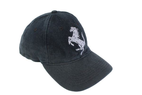 Vintage Ferrari Cap black big logo 00s Formula 1 Racing hat