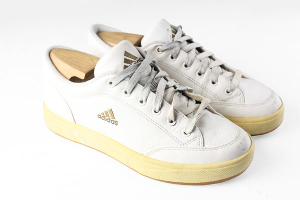 Vintage Adidas Sneakers Women's US 6 white small logo 90s retro classic tennis indoor trainers