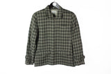 Vintage L.L.Bean Jacket Women's 10 plaid pattern wool full zip green light wear coat