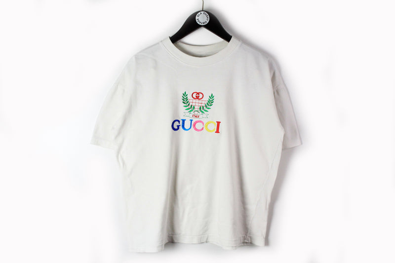 Gucci Vintage Embroidery Logo Bootleg T-Shirt