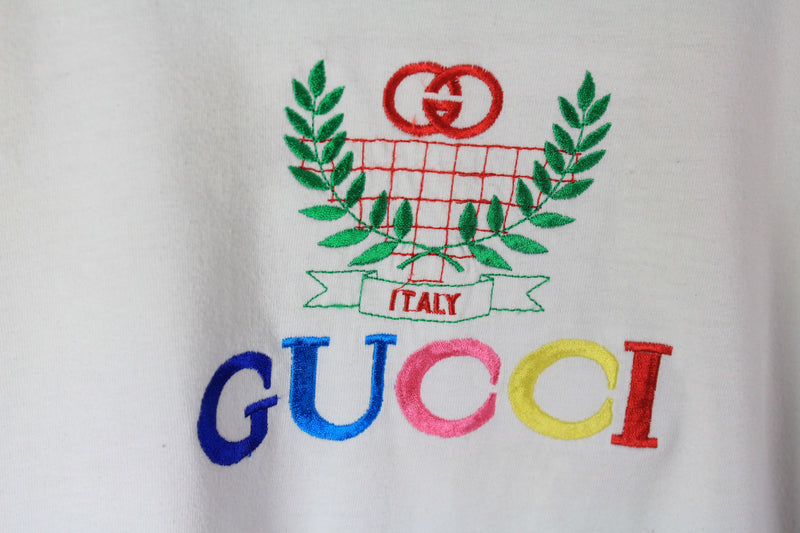 Gucci Vintage Embroidery Logo Bootleg T-Shirt