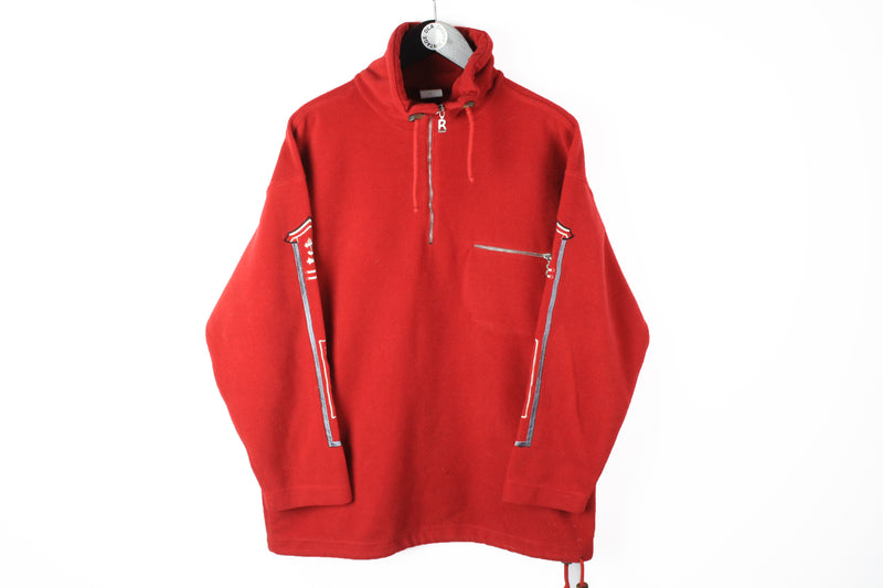 Vintage Bogner Fleece 1/4 Zip Small red 90's style winter ski sweater