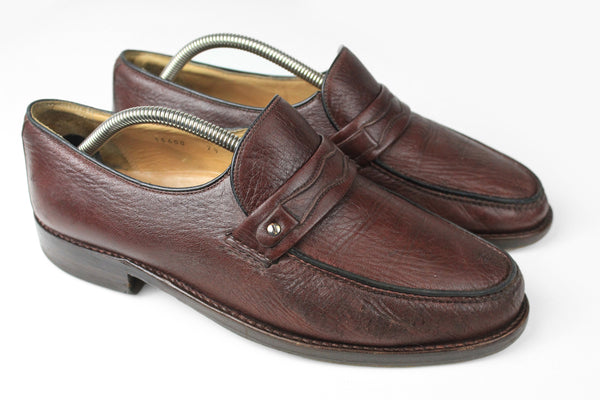 Vintage Gravati Shoes EUR 42 brown leather classic made in Italy loafers 80s style
