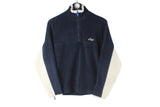 Vintage Asics Fleece 1/4 Zip Women's Small / Medium sport navy blue sweater 90s