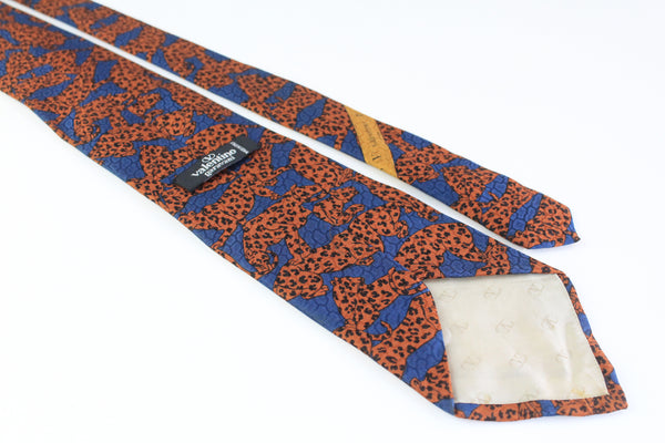 Vintage Valentino Garavani Tie leopard animal pattern 90's retro silk luxury kravatte 