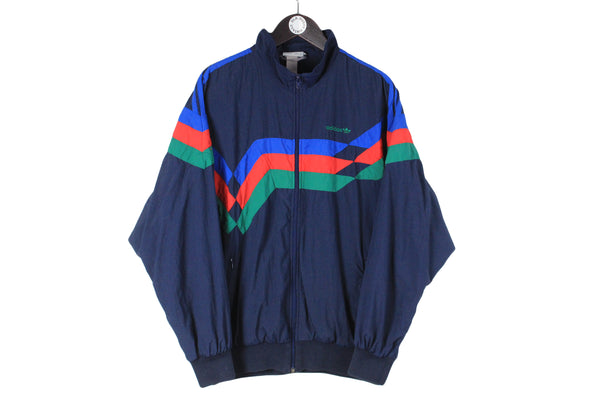 Vintage Adidas Tracksuit XLarge size men's sport wear authentic athletic 90's style training clothing navy blue running outfit track jacket and pants