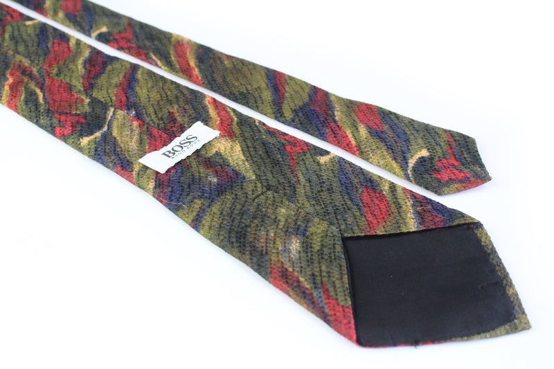 Vintage Hugo Boss Tie multicolor 90's classic abstract pattern