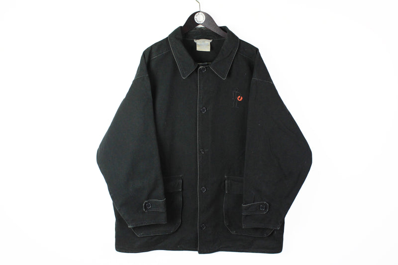 Vintage Adidas Streetball Jacket Large / XLarge black big logo button 90s basketball jacket