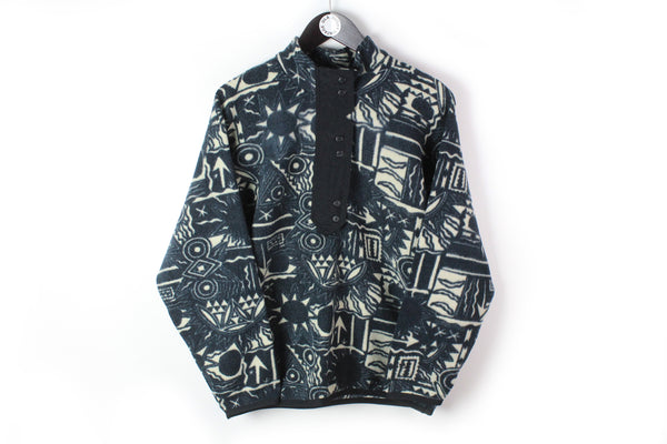 Vintage Adidas Fleece Medium abstract pattern 90's sport style winter ski sweater