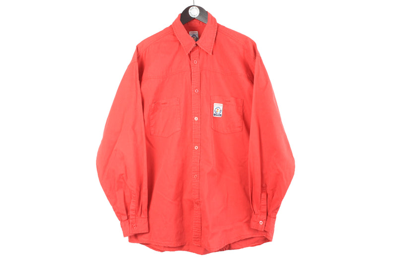 Vintage Salomon Shirt XLarge red outdoor oversize 90s retro mountains heavy classic button up shirt