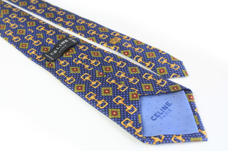 Vintage Celine Tie blue 90's classic luxury Paris accessories