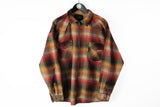 Vintage Wrangler Shirt Large full zip retro style plaid flannel shirt 90s 