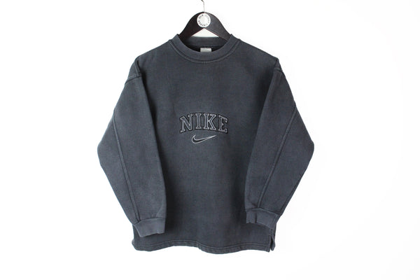 Vintage Nike Bootleg Sweatshirt Women's Small gray embroidery logo crewneck 