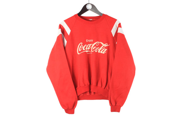 Vintage Coca-Cola Sweatshirt Small red big logo 80s retro crewneck sport jumper