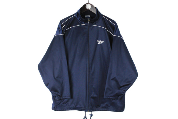 Vintage Reebok Track Jacket Medium size full zip sport windbreaker 90's style classic training running outfit 80's clothing