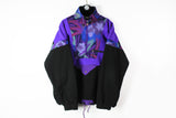 Vintage Fleece Half Zip XLarge black purple 90s sport anorak