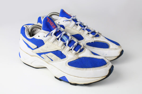 Vintage Reebok Sneakers Women's US 8.5 white blue 90s retro style running sport trainers authentic shoes