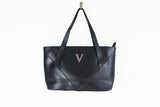 Vintage Valentino Les Sacs Bag black leather big logo handbag 90's shoulder bag