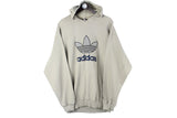 Vintage Adidas Hoodie XLarge big logo 90s retro sport style hooded jumper