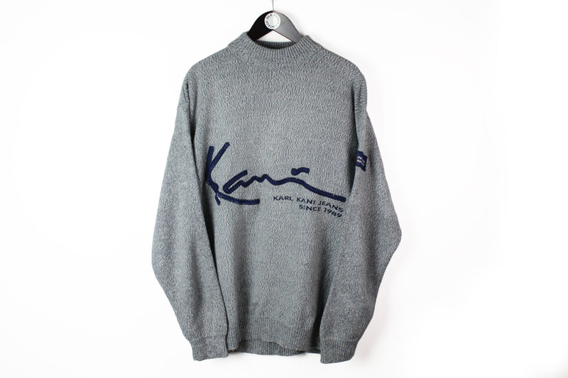 Vintage Karl Kani Sweater XLarge gray 90's sports wear crewneck pullover
