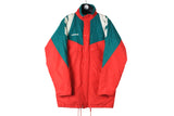 Vintage Adidas Jacket Medium size men's multicolor red bright full zip sport coat windbreaker rare retro 90's 80's style raincoat authentic athletic clothing