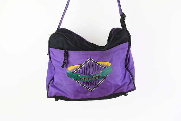 Vintage Adidas Messenger Duffel Small Bag purple authentic sports bag 