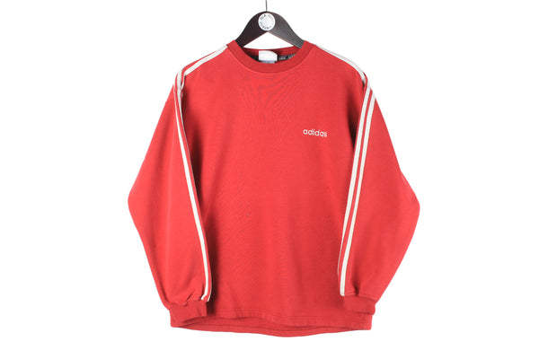 Vintage Adidas Sweatshirt Women's Small / Medium red crewneck 90s sport jumper authentic pullover