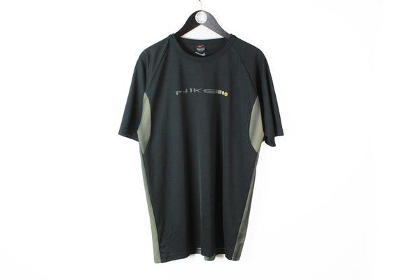 Vintage Nike T-Shirt Large black big logo 90's sport style athletic tee