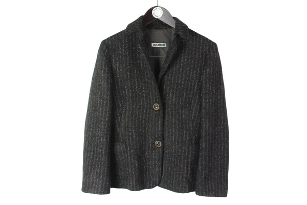 Vintage Jil Sander Blazer Women’s Medium size alpaca wool jacket 2 button collared made in Italy luxury style 90's rare retro basic 