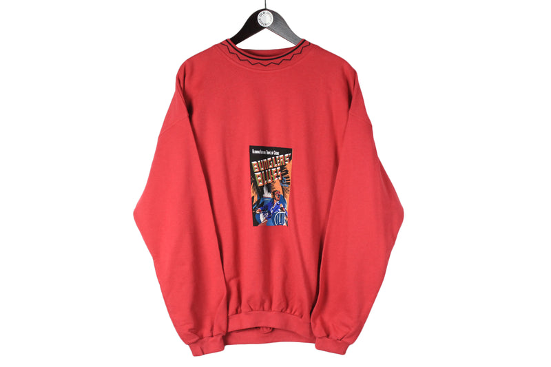 Vintage Sweatshirt XLarge size men's classic pullover big logo retro rare jumper sport style streetwear old school outfit athletic 90's 80's clothing unisex crewneck cotton long sleeve
